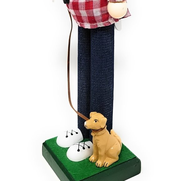 Dog Dad 15" Nutcracker with Puppy, Fetch Ball, Leash - Picture 3 of 3